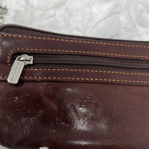 Tony Perotti Double-Ring Leather Key Holder with Side Pocket Card Holder